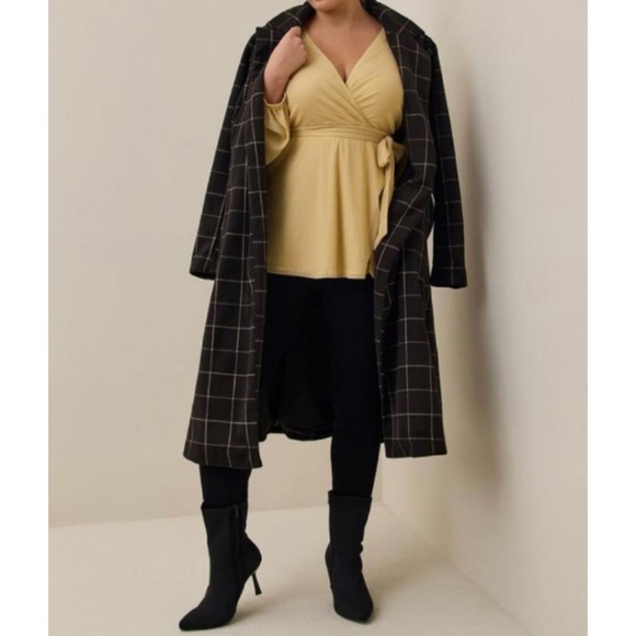 🆕 Knit Gold Glitter Lurex Surplice Peplum Top 3 3X 22 24 NWT Torrid New! - Picture 2 of 5